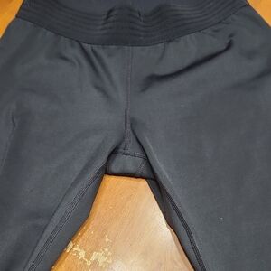 Athleta Black Leggings with Wide Ribbed Waistband and Soft Stretchy Fabric